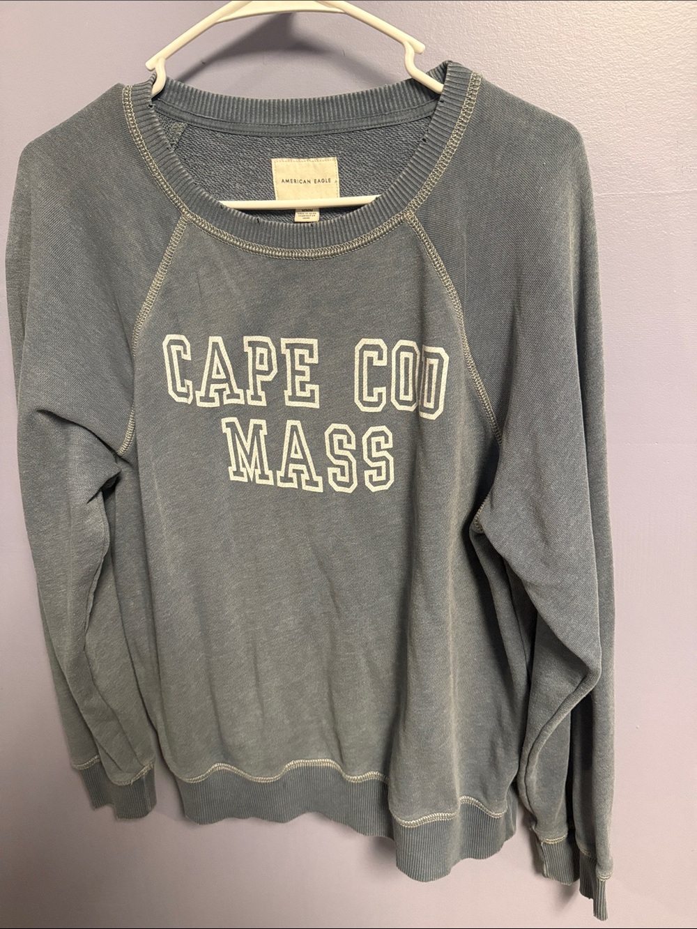 American Eagle Outfitters Slate Blue "Cape Cod Mass" Pullover